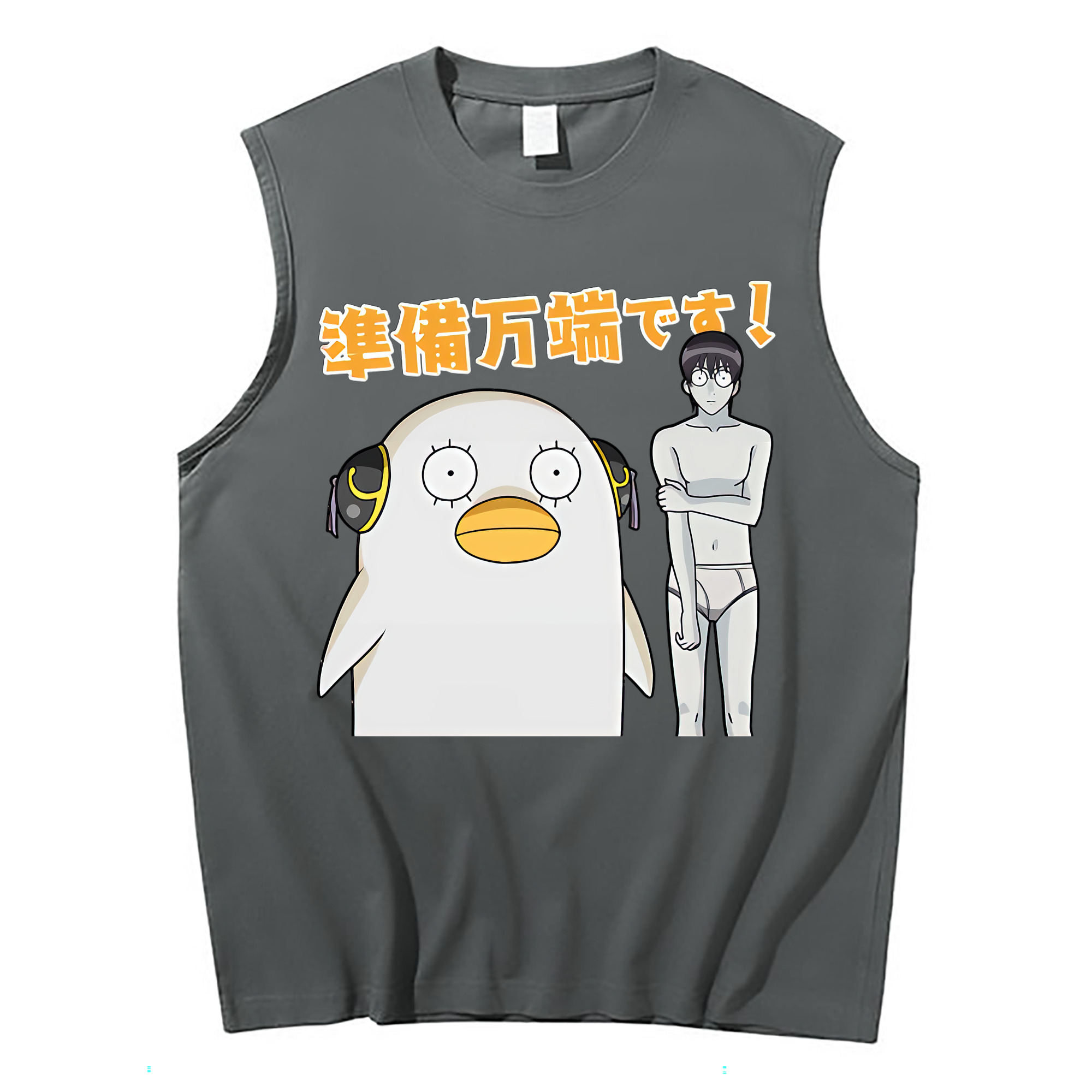 （画像用） ぎんたま 坂田銀時（さかたぎんとき） 神楽 志村新八（しむら しんぱち） GINTAMA Sakata Gintoki Kagura Shimura Shinpachi コットン100％タンクトップ（フロントプリント）